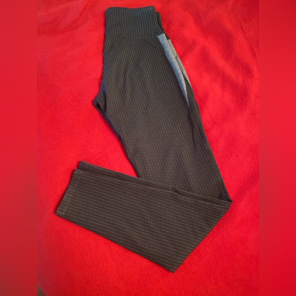 Grey striped leggings size small